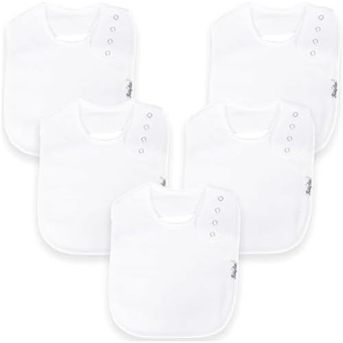 Double Layer Bandana Bibs - Thick, Multi Snaps, Organic Cotton - Soft & Absorbent - For Drooling, Teething, Feeding