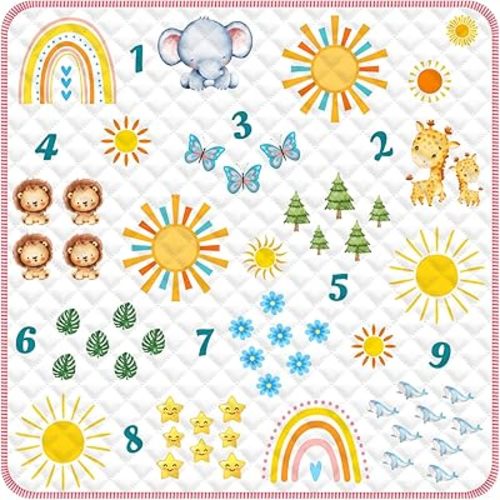 47x47 Play Mat for Playpen, Play Mat for Babies 6-12 Months Baby Play Mats for Floor Soft Padding Playpen Mat for Babies and Infants Toddlers, Foldable and Machine Washable