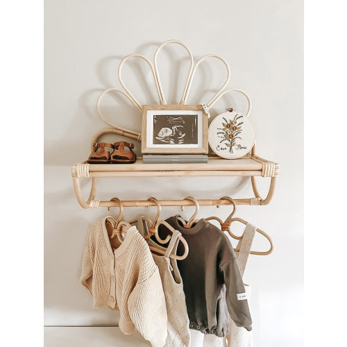 Rattan Daisy Shelf - Girl Nursery - Rattan Nursery Decor - Boho Nursery Decor