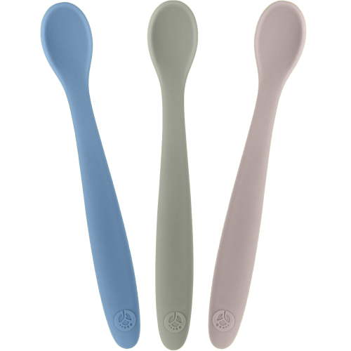 WeeSprout Silicone Baby Spoons, First Stage Infant Feeding Utensils with Soft-Tip, Set of 3