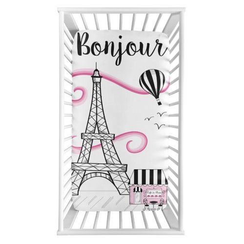 Paris Photo Fitted Crib Sheet
