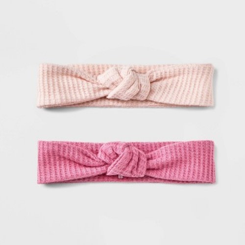 Baby Girls' 2pk Waffle Headwrap - Cloud Island™ Pink