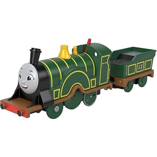 Thomas & Friends Motorized Toy Train Emily Battery-Powered Engine with Tender for Pretend Play Preschool Kids Ages 3+ Years