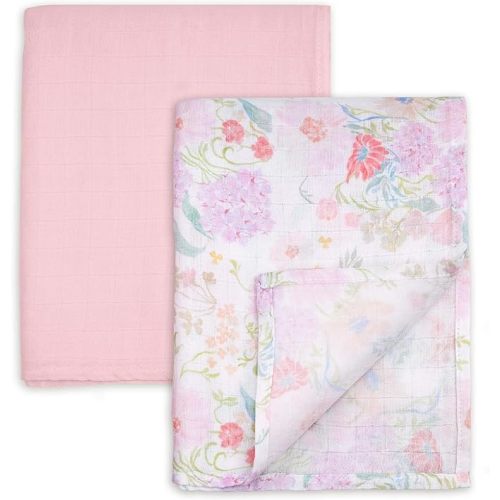 Muslin Swaddle Blankets, 2 pack (Floral Dream)