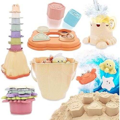 16 in 1 Montessori Toys Set,Stacking Toys for Toddler 1-3 Shape Sorters Stacking Cups Baby Toys for 6-12 Months Nesting Stack Cups, Infant Stackable Block for 6-48 Months Birthday Gift for Girl Boy