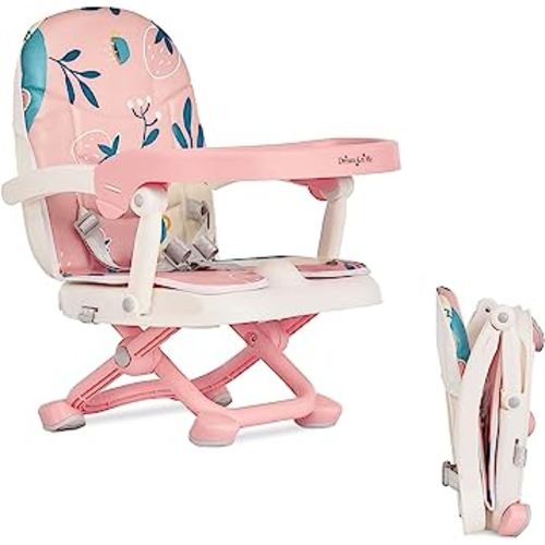 Munch N Go Booster Seat for Dining Table, Lightweight Compact Fold Travel Booster Seat, 3-in-1 Convertible, Four Level Height Adjustment and Easy Tray Removal