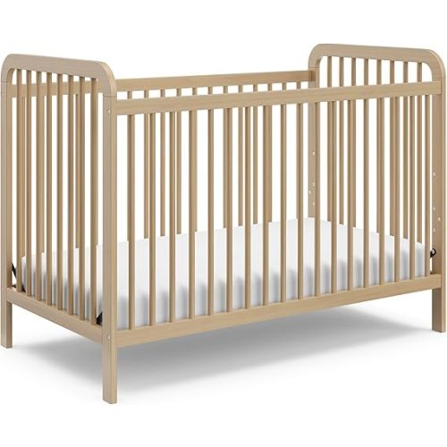 Storkcraft Pasadena Convertible Crib (Driftwood) – GREENGUARD Gold Certified, 100% Solid Wood, Fits Standard Crib Mattress, Converts to Toddler Bed and Daybed, 4 Adjustable Mattress Heights