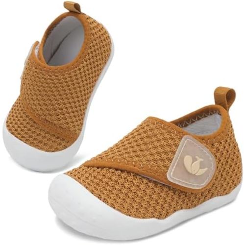 FEETCITY Baby First Walking Shoes Wide Baby Shoes Infant Sneakers Newborn Crib Shoe Barefoot Lightweight Slip On Shoe