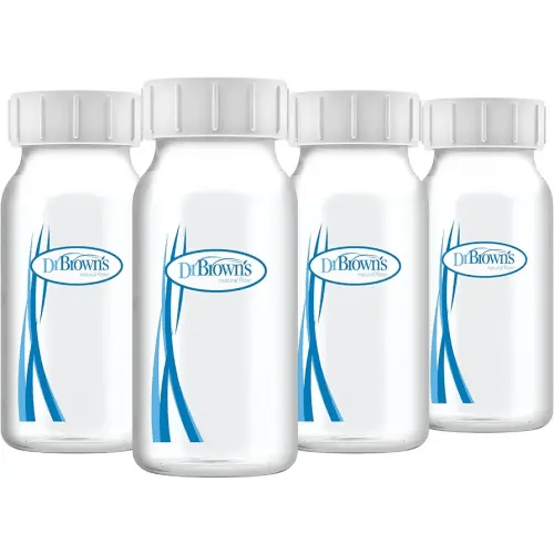 Dr. Brown's Breast Milk Collection Bottles with Storage Caps, Breast Pumps Compatible, Collect, Store, and Keep Milk Fresh, BPA Free – 4-Pack