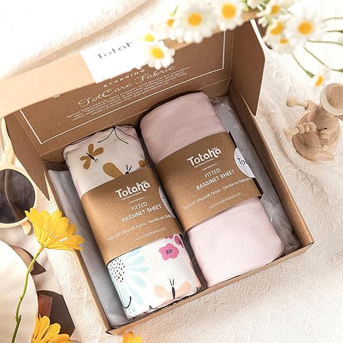 Bassinet Fitted Sheets Compatible with SNOO Happiest Baby Oval Bassinet - Buttery Soft, Silky Comfort, Premium Stretchy Jersey Knit Sheets, 2 Pack