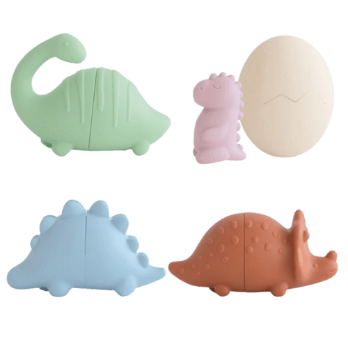 MUSHIE Dino Mold-Free Bath Play Set (4-Pack)