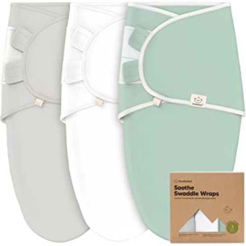 KeaBabies 3-Pack Organic Baby Swaddle Sleep Sacks - Newborn Swaddle Sack, Ergonomic Baby Swaddles 0-3 Months, Swaddles for Newborns, Baby Sleep Sack,Baby Swaddle Blanket Wrap,Baby Essentials (Sage)