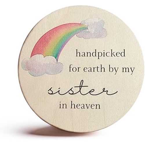 Handpicked By My Sister in Heaven Pregnancy Announcement Rainbow Baby Sign