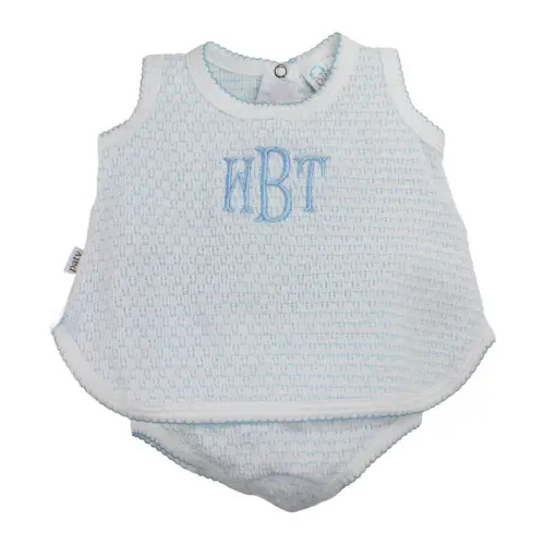 Paty Boys Diaper Set Blue Personalized Take Home Outfit - Hiccups Children's Boutique