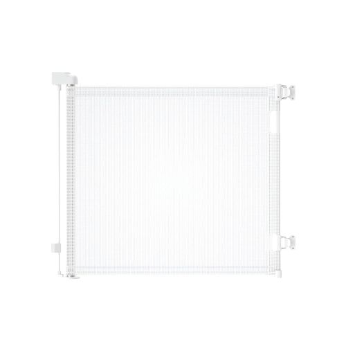 Retractable Baby Gate for Doorways and Stairs, Mesh Safety Gate for Pet, Indoor & Outdoor Use, One-Hand Operation, Easy Installation, 33.6" Tall, Expands to 55" Wide(White,33.6"x55")