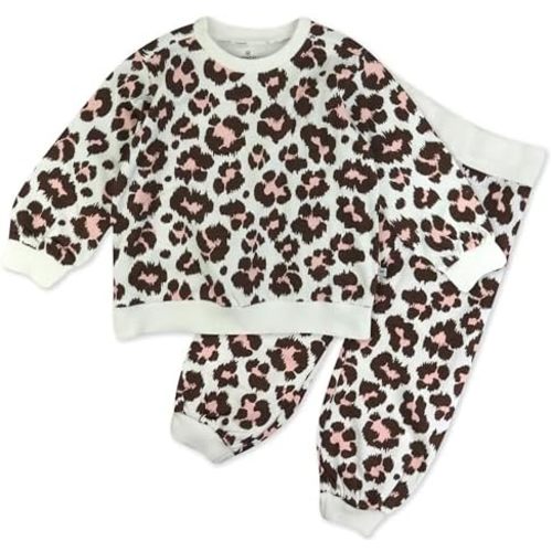 HonestBaby 2-Pack Crewneck Sweatshirt and Sweatpant Set 100% Organic Cotton for Toddler, Baby Boys, Girls