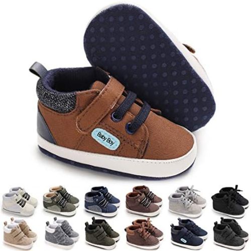 CENCIRILY Baby Boys Girls High Top Sneakers Soft Soles Anti Skid Infant Ankle Shoes Toddler Prewalker First Walking Crib Shoes