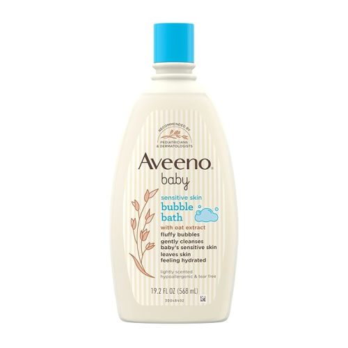 Aveeno Baby Sensitive Skin Bubble Bath with Oat Extract, Gently Cleanses and Leaves Skin Feeling Hydrated, Tear-Free Formula, Hypoallergenic, Paraben-, Phthalate-, Soap- & Dye-Free, 19.2 fl. Oz - 19.2 Fl Oz (Pack of 1)