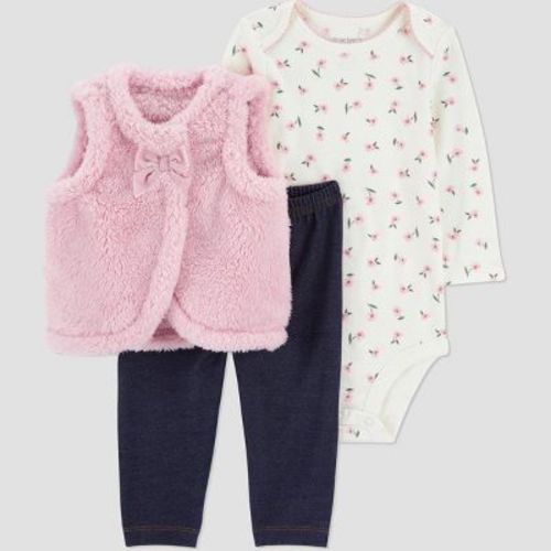 Carter's Just One You® Baby Girls' 3pc Vest and Leggings Set - Pink