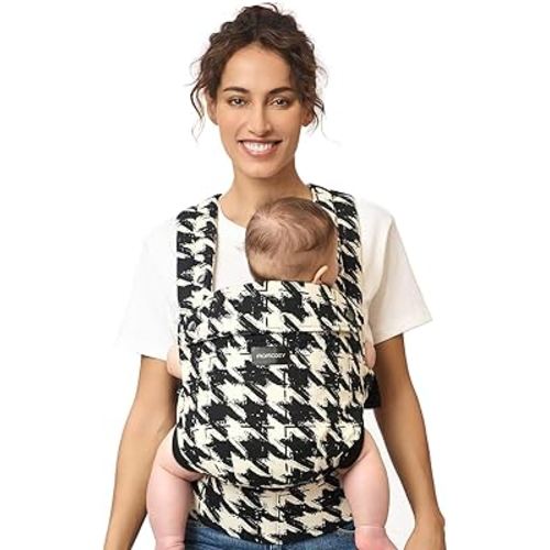 Momcozy Baby Carrier Newborn to Toddler - Ergonomic, Cozy and Lightweight Infant Carrier for 7-44lbs, Effortless to Put On, Ideal for Hands-Free Parenting, Enhanced Lumbar Support, Houndstooth