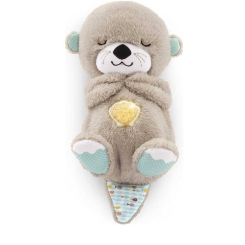 Fisher-Price Baby Toy Soothe 'n Snuggle Otter Portable Plush Sound Machine with Music Lights & Breathing Motion for Newborns 0+ Months