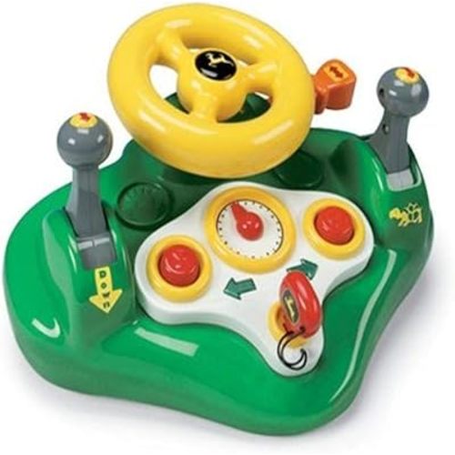 John Deere Busy Driver, Kids Toy Steering Wheel & Driving Dashboard, 12 Months and Up Green