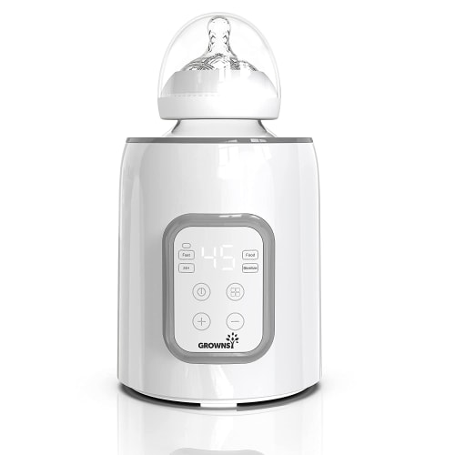 Grownsy 8-in-1 Baby Bottle Warmer - Fast Warming, Accurate Temperature Control, Defrost, Sterilize, Keep Warm, Heat Baby Food Jars, Timer, BPA-Free, White