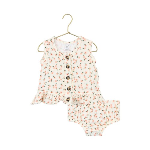 Cotton Muslin Ruffle Tank & Bloomers Set