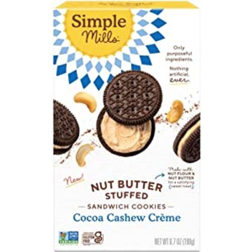 Amazon.com : Simple Mills Cocoa Cashew Crème Sandwich Cookies - Gluten Free, Vegan, Healthy Snacks, 6.7 Ounce (Pack of 1) : Everything Else