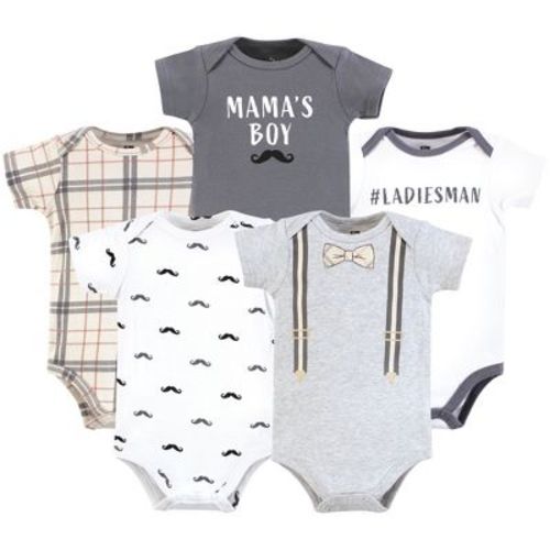 Hudson Baby Infant Boy Cotton Bodysuits, Plaid Bow Tie, Newborn