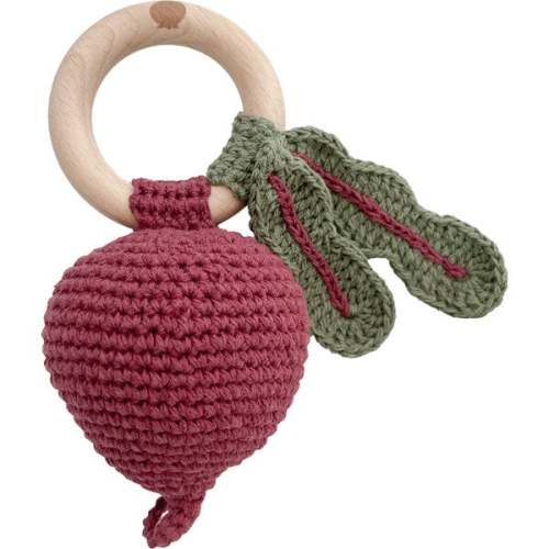 Cotton Crochet Rattle Beet, Burgundy - The Blueberry Hill Teethers & Rattles | Maisonette