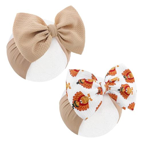 Thanksgiving Turkey Baby Headbands Turkey Hat White Baby Bows for Girls Newborn Toddler Headbands Hair Bows Thanksgiving Hair Accessories