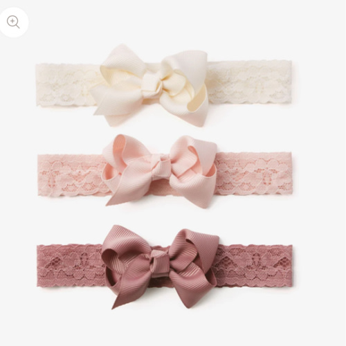 Mauve Lace Baby Girl Headbands 3pk – Elegant Baby