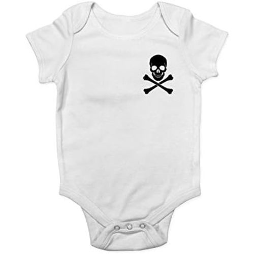 GKrepps Skull and Crossbones Pocket Design Gothic Bodysuit Infant Baby Clothes Creeper