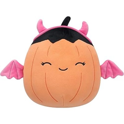 Squishmallows Original 8-Inch Margie Pumpkin in Pink Devil Costume - Official Jazwares Halloween Plush (Little)