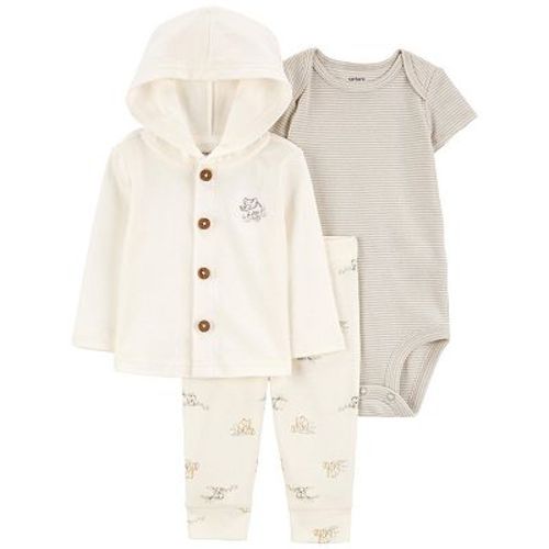 Baby Carter's 3-Piece Elephant Button Front Little Jacket Set