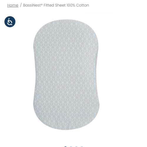 HALO - BassiNest Fitted Sheet 100% Cotton | Morning Mist - Gray