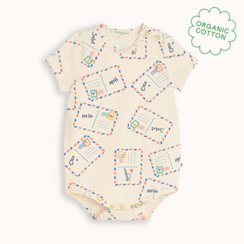 Sorbetto - Postcard Jersey Baby Bodysuit / Rainbow / 95% Organic Cotton, 5% Elastane