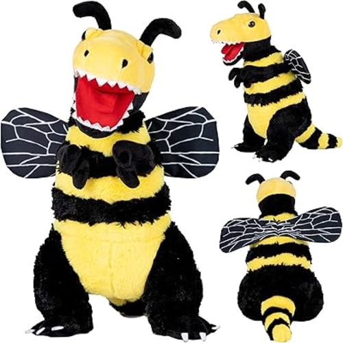 Randimals Plush Toy Stuffed Animal Mix - Bee & Tyrannosaurus Hybrid Stuffed Animals for Girls & Boys - Huggable & Soft Animal Characters Cute Plushies - Unique Toys for Discovery & Adventure