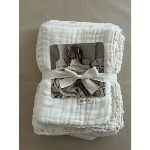 Petal + Coconut Cream Bundle — Baby Bilby: Organic Cotton Gauze Blankets