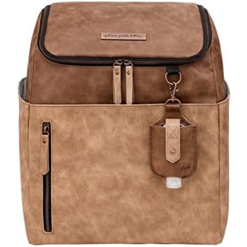 Petunia Pickle Bottom Tempo Backpack, Designed for Busy Families, Attaches to Stroller or Suitcase, Spacious Main Compartment, Brioche