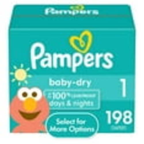Pampers Baby Dry Baby Diapers Size 1, 198 Count (Select for More Options)