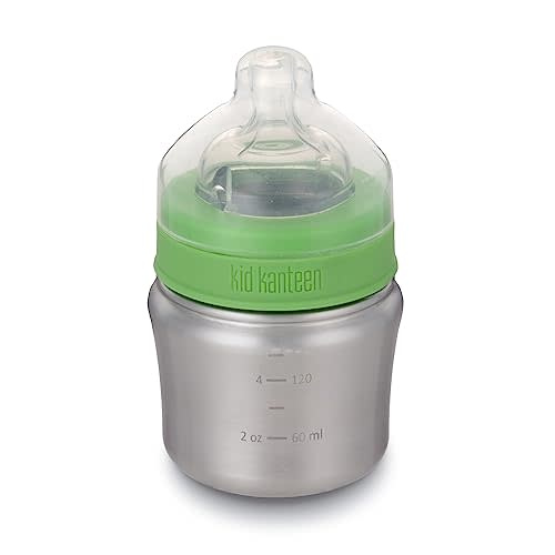 Klean Kanteen Kid Kanteen Wide Mouth Single Wall Stainless Steel Baby Bottle with Dust Cover