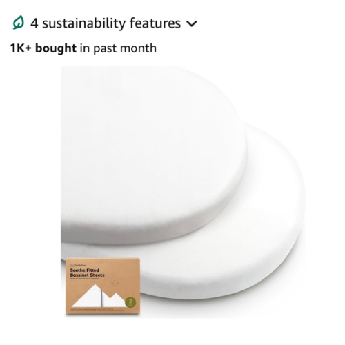 2-Pack Organic Bassinet Sheets- 100% Cotton Bassinet Mattress Sheets Compatible with Halo Bassinest Swivel Sleeper,Graco,Baby Delight,Chicco,Unisex Fitted Bassinet Sheets(Soft White)