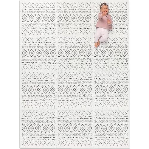 Lillefolk Baby Foam Play Mat - Baby Playmat | Tiles for Kids Interlocking Mat - Foam Baby Mat for Babies & Toddlers - Non Toxic Play Mat for Baby Tummy Time Mat 8x6ft Boho
