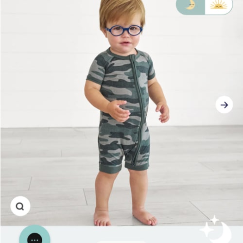 Vintage Camo Shorty Zippy - Little Sleepies