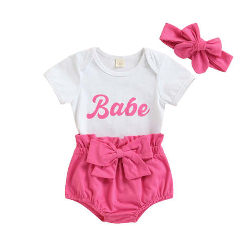 BABE Pink Outfit with Headband - Hazel & Bo