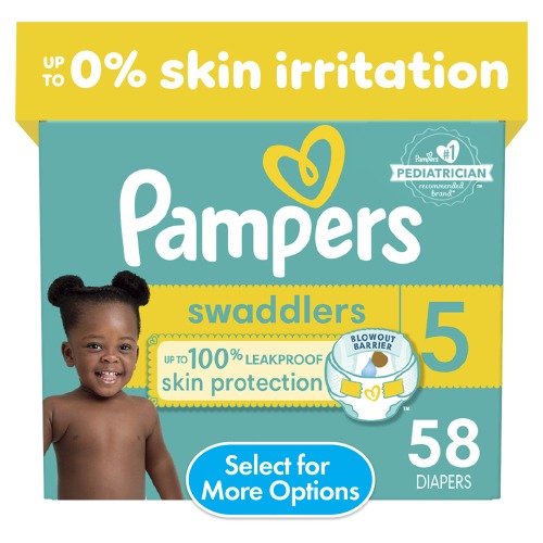 Pampers Swaddlers Diapers, Size 5, 58 Count (Select for More Options)