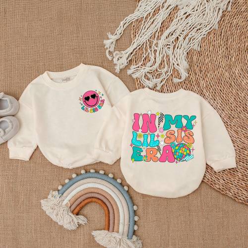In My Lil Sis Era Baby Bubble Romper, Romper for Baby Girl, Baby Girl Outfit, Gift For Baby Girl, Little Sister Baby Outfit,Sister Bodysuit