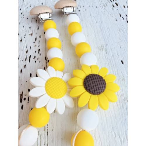 Sunflower Pacifier Clip - Flower Pacifier Clip - Gift - Stocking Stuffer